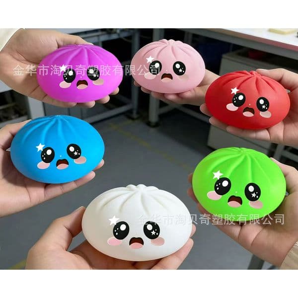 Rainbow Color Dumplings Blind Box Squishy Toy with Steamer Slow Resilience Steamed Stuffed Bun Squishy Pinch Le Fidget Soft Decompression Toy
