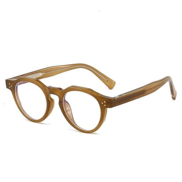 Brand Oval Frame Women Men Unisex Rivets Anti Blue Light Cp Metal Core Optical Glasses Classic Suitable Eyeglasses