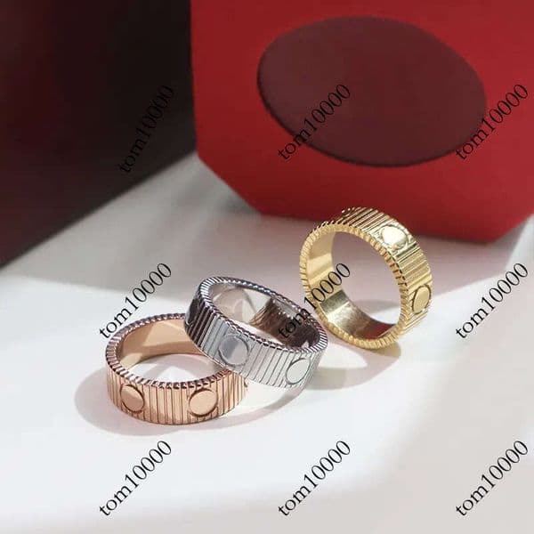 Ring designers ring stripes Silver rings women jewelrys gift luxurys vertical Designer couple jewelry gifts Simple personalized style Party 7--