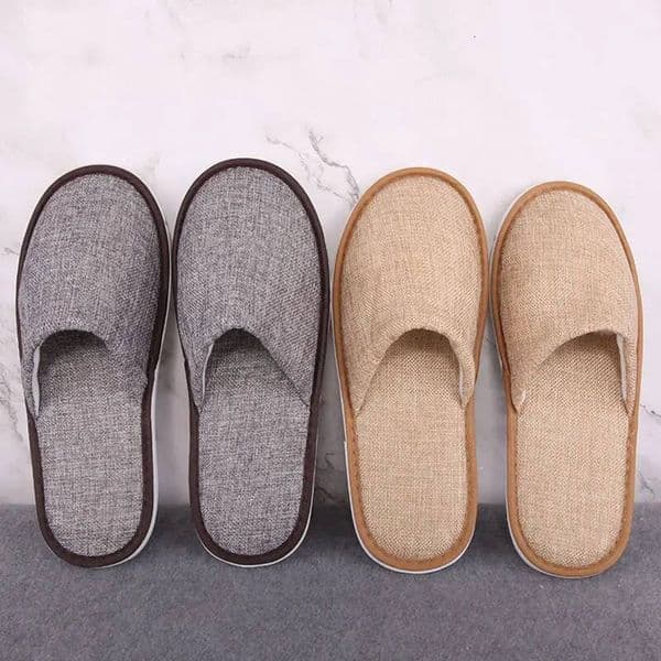 Free Shipping New Casual Unisex Indoor Home Cotton linen Soft Autumn Winter Flip Slops Women Men Linen Slides Slippers