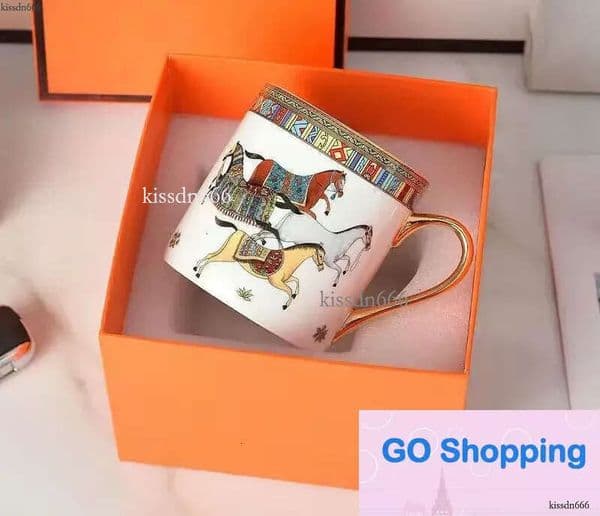 Fashion new product launches 11.1OZ high-end luxury ceramic cup, with multiple styles to choose from as a gift cup