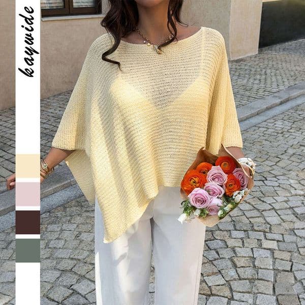 2026 Spring and Summer Designer Women's European and American Style Casual Commuting FC Solid Color Knitted Top
