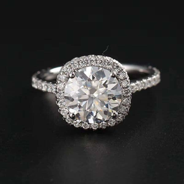 Maiyi Custom PT950 White Gold Jewelry Eternity Women's Moissanite Engagement Ring
