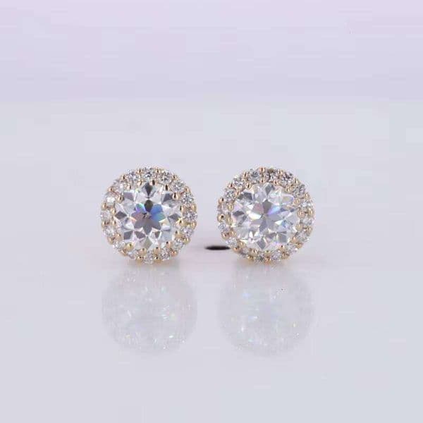 Starsgem 10k Yellow Gold 5mm 0.5ct OEC DEF VVS Moissanite Stud Earrings