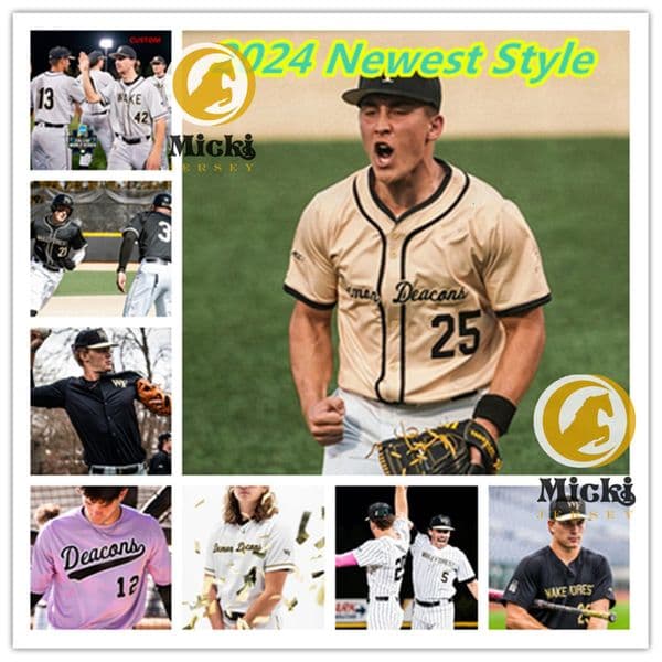 Chase Burns Wake Forest Demon Deacons Jersey David Falco Zach Johnston Ben Shenosky Cam Nelson Cole Roland Custom Stitched Wake Forest Baseball Jerseys