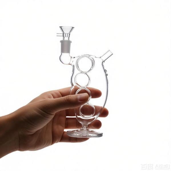 Popular Creative Travel Clear Thick Heady Glass oil burner bong Hookah Pipes Desktop Stand Finger Bubbler Smoking water Tobacco bong 14mm Male banger Bowl