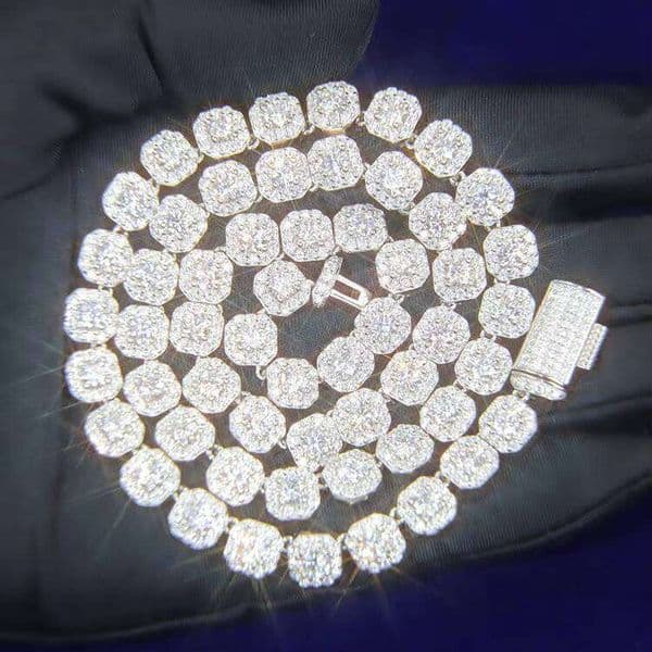 Wholesale Jewelry Men Women Plated 925 Sterling Silver Diamond Mossanite Moissanite Iced Out Tennis Necklace Chain