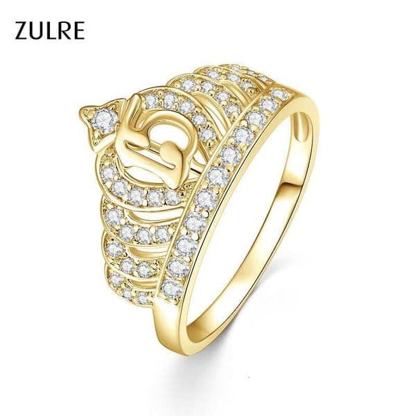 15 Anos Quinceanera Queen Crown Anniversary Love Romantic Fashion Round Moissanite Eternity Engagement Ring for Women