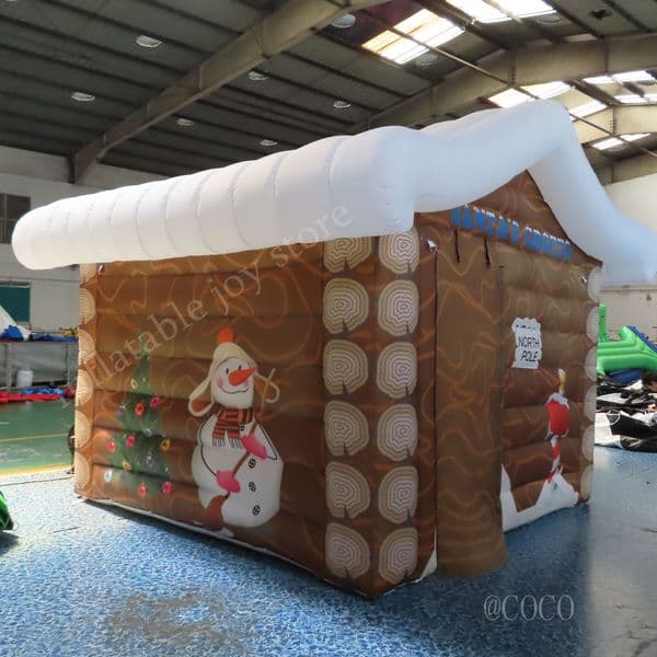 Outdoor activities 2026 newest christmas house inflatable santa grotto portable inflatable tent for party