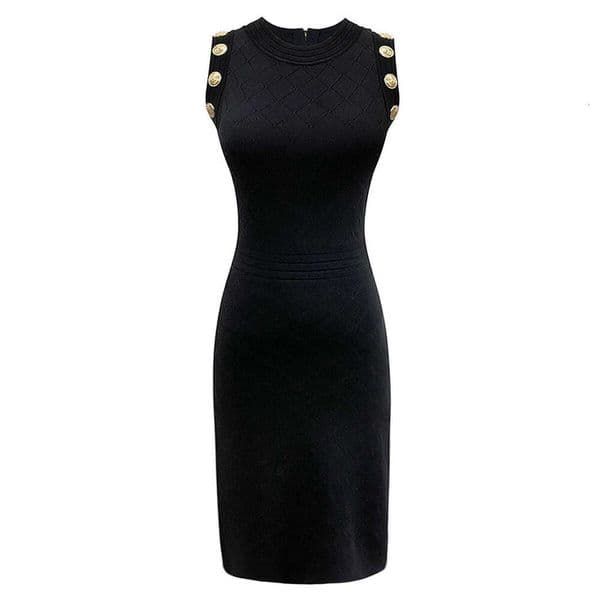 Spring and summer new designer sleeveless button elastic knitted medium A10 length slim fit multifunctional outerwear