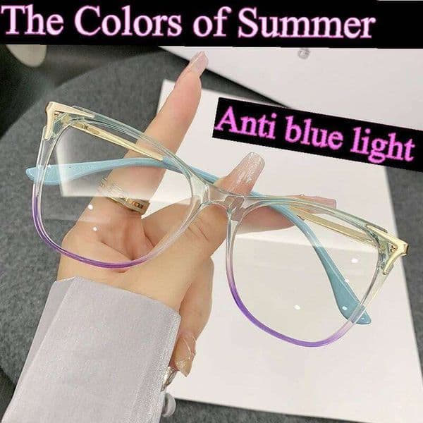 New Version of Cat Eye Women's Large Flat Glasses Anti Blue Light Korean Plain Frame Accessories Eyewear&Accessories