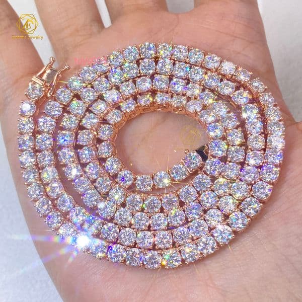 925 Sterling Sliver Moissanite Tennis Chain 2mm 3mm 4mm 5mm 6mm 65mm Pass Diamond Test Hip Hop Moissanite Chain Bracelet