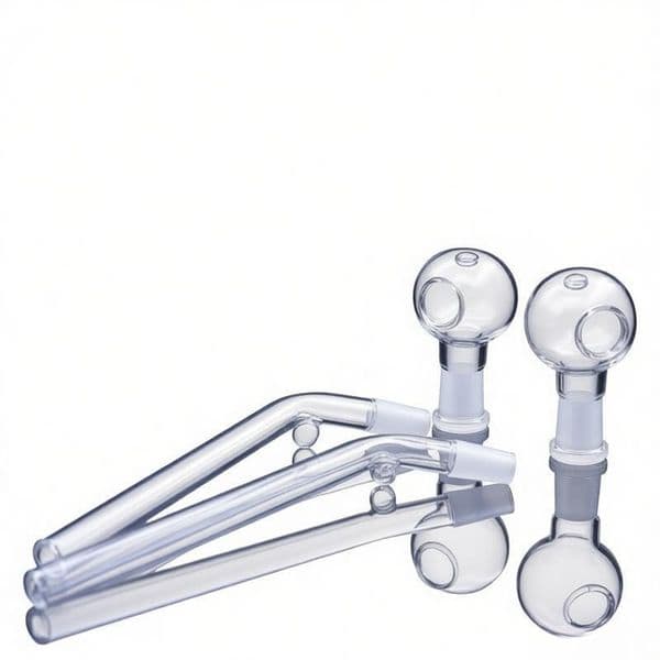 Cheap Wholesale Clear Thick heady Glass Oil Burner Pipe Mini Glass Smoke Straw tube nail Pipes Smorking Accessories with 10mm dome nail bowl