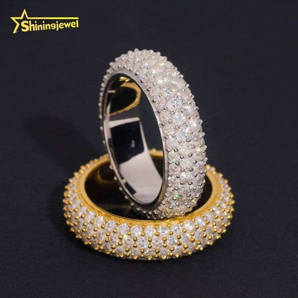 OEM ODM Jewelry Silica Gemstone, Pearlescent, Men's and Women's Eternity Round Wedding Rings, Custom Engraving Service Provided