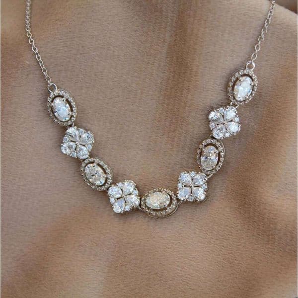 Classic Adjustable Moissanite Necklace Handmade 925 Sterling Silver Lightweight Luxury Jewelry