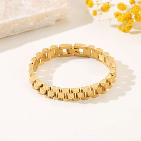 Strap Chain, Popular Simple Watch Strap, Engravable Titanium Steel Bracelet, Elegant Trendy Hand Jewelry