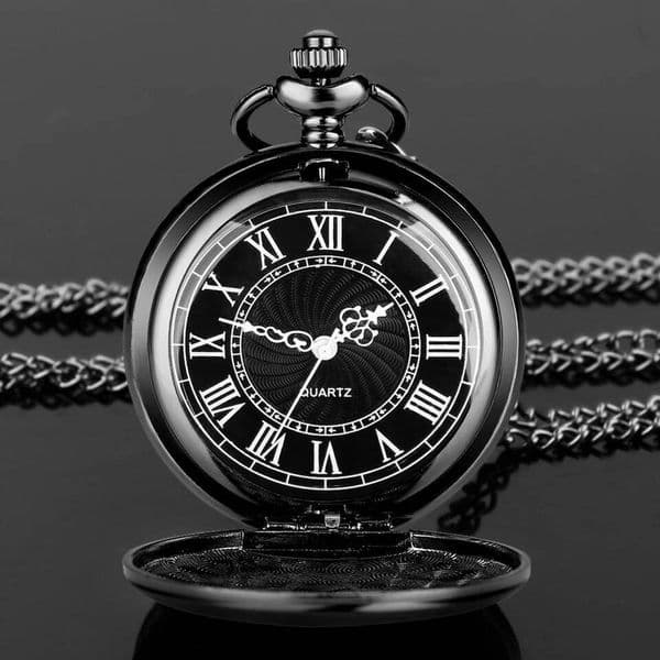 Fashion 37CM Chain Smooth Steel Quartz Pocket Vintage Roman Nmber Dial Pendant Fob Watch Gifts Clock