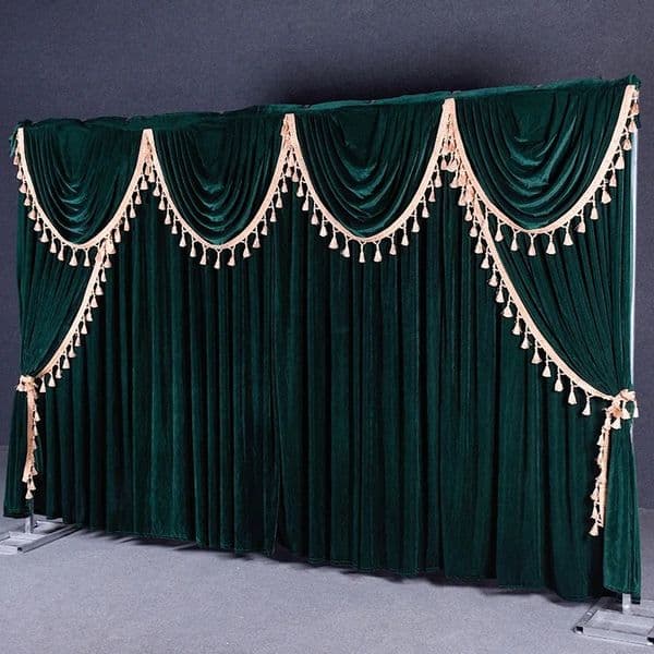 10X20FT Wedding Background Velvet Curtain Swag Party Valance Wedding Backdrop Curtain Valance Stage Background