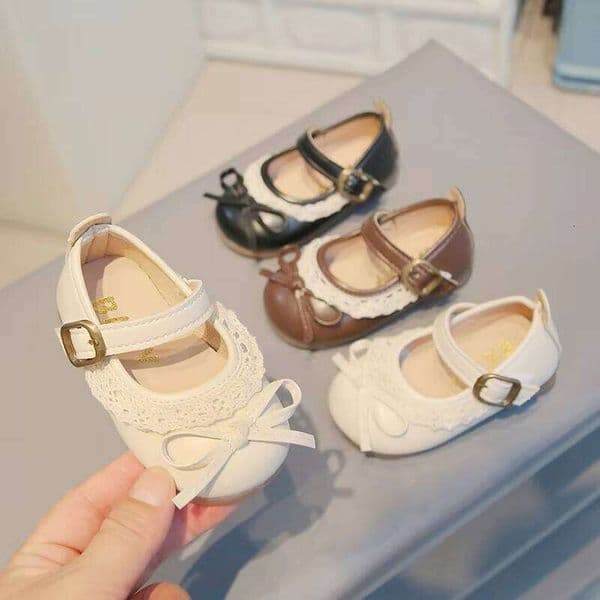 Princess Baby Girl Lace Walking Shoes Soft Bottom Infant First Walkers Spring Autumn Fashion Toddler Party Shoes Flower Girl Dress Shoes 0-18M