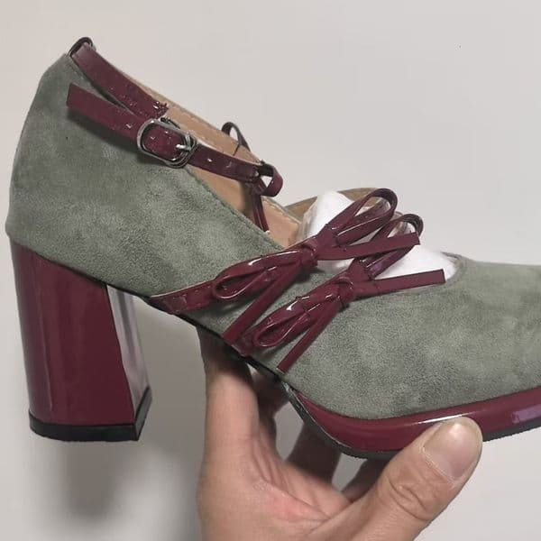 Ddmysports French Style Sweet Bowknot Chunky Heel Mary Jane Shoes For Women Spring New Model Versatile And Elegant High Heels That Pair Well With Skirts Outdoor