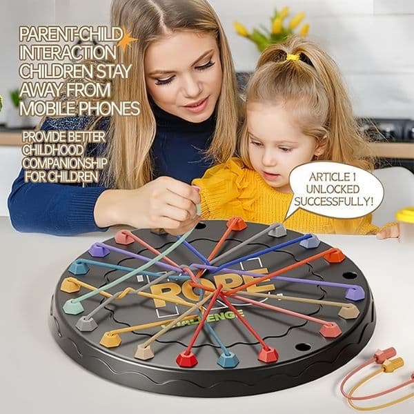 Rope Untangling Puzzle Game Educational Strategy Board Game with Multi-Level Challenges for Kids Adults Family Travel Party