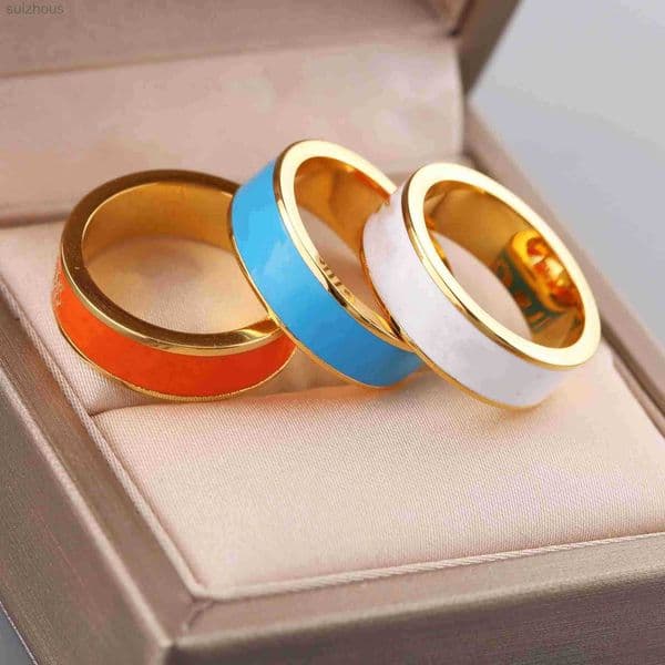 Gold Ring Man Luxury Ring Fashion Printing Letter Rings for Man or Woman Titanium Steel Band Love Ring Jewelry Supply