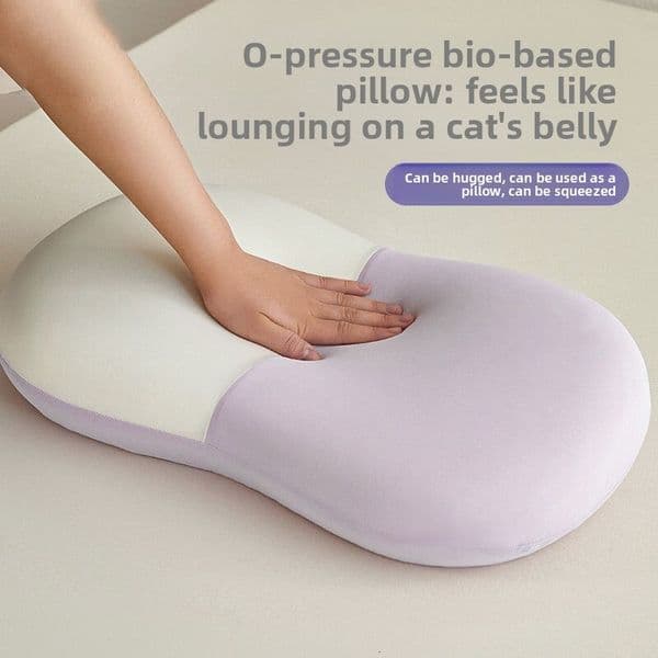 Biological-based memory foam zero-pressure neck support for sleep aid, single-person student dormitory cat belly pillow