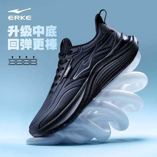 Ddmysports Mingou Hongxing Erke Men S Sports New Summer Mesh Shoes Black Soft Soled Shock Absorbing Waterproof Running Outdoor