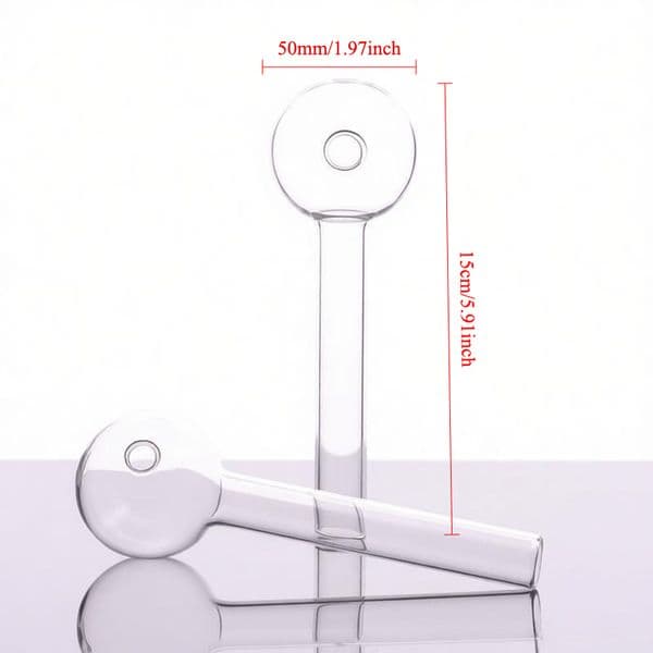 Wholesale Super Bigger 50mm Ball Glass Oil Burner Great Thick Clear thick hady 15cm Glass Tube Oil Burning Pipe Smoking Water Hand Pipe