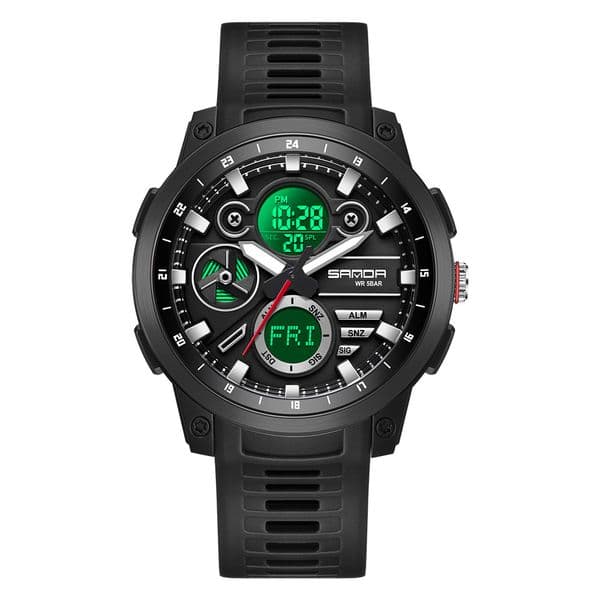 Sports waterproof watch for male students, electronic watch, fashionable and 4trendy, multi-functional with four alarm reminders, men's wristwatch