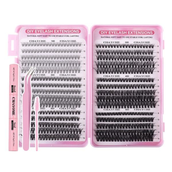 Thick Fluffy Individual Eyelashes Soft Lightweight D Curled DIY Lash Clusters Easy Application Handmade Reusable Lashes Natural Looking DIY Eyelash Extension