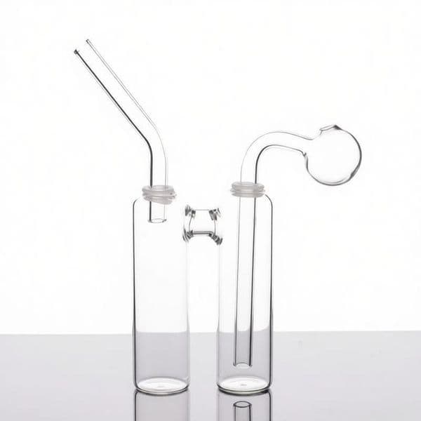 Wholesale Portable Clear double chamber glass Water oil burner bong Hookahs Thick heady hand pipe bubbler for smoking with Removable Oil banger bowl