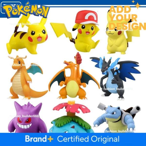 Original Takara Tomy Pokemon Pikachu Charizard Gengar Venusaur Figure Toys Anime Blastoise Dragonite Litten Model Dolls Gifts