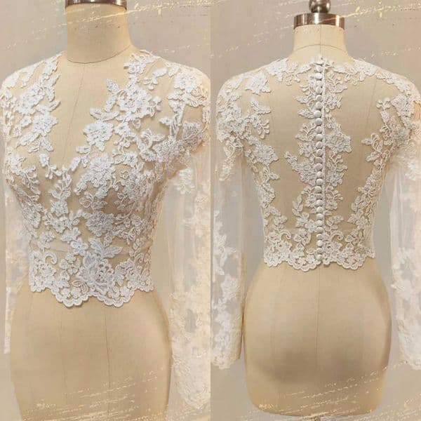 Graceful Wedding Jacket Bridal Bolero Long Sleeve Appliques Bridal Shawl Customized Wedding Accessories