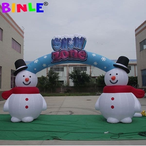 Holidays Giant Outdoor Inflatable Christmas Decoration Snowman Arch For Sale