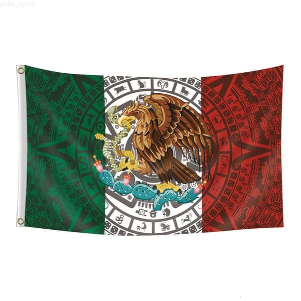 Aguila Grande Mexican Flag With The Mexican Eagle