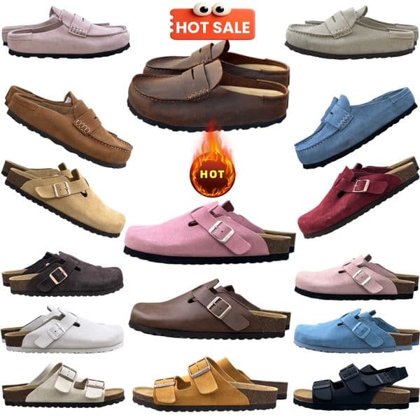 Designer Clogs Naples Sandals Clog loafers Slippers Cork Flat High Quality Fashion Summer Genuine Leather Slide Favourite Beach Casual Shoes Size 35-46