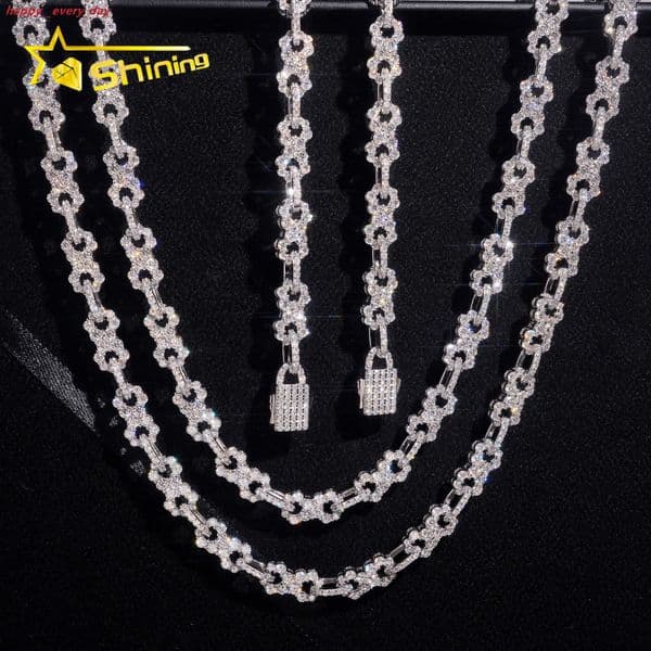 Infinity Design Moissanite Necklace Luxury Fine Jewelry Gold Plated 925 Sterling Silver Pass DiamondTest Moissanite Small Chains