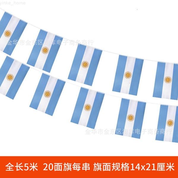 Argentina Flag String Flags 5M 20 Flags Customized World Flags Small Hanging Flags