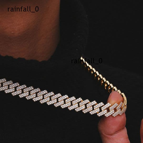 14k Yellow Gold Men and Women Iced Out Moissanite Diamond 12mm Cuban Link Chain Necklace in Miami Price