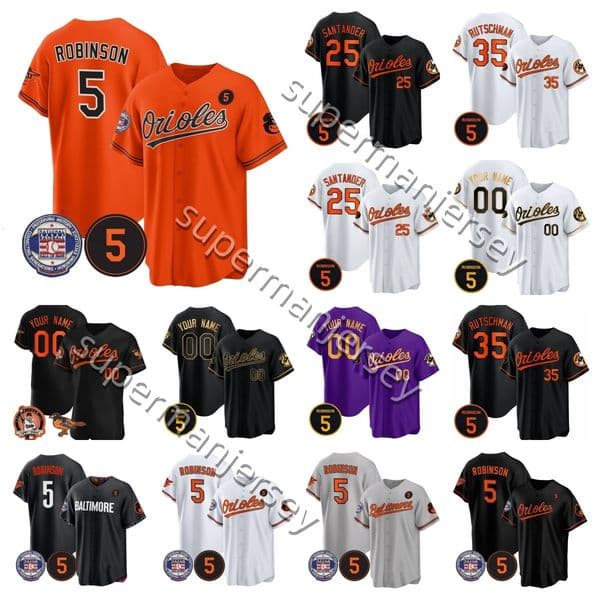 stit Adley Rutschman 35 Anthony Santander 25 Brooks Robinson 5 Cal Ripken Cedric Mullins Ryan Mountcastle Orioless Baseball Jersey s-4xl Men