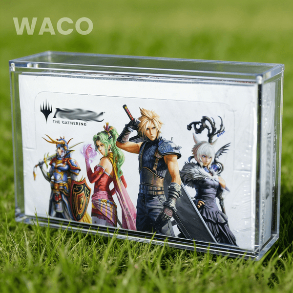 WACO Final Fantasy Play Booster Box Acrylic Case for Magic The Gathering TCG Game Card Display Magnetic Protector ETB Boosters Boxes