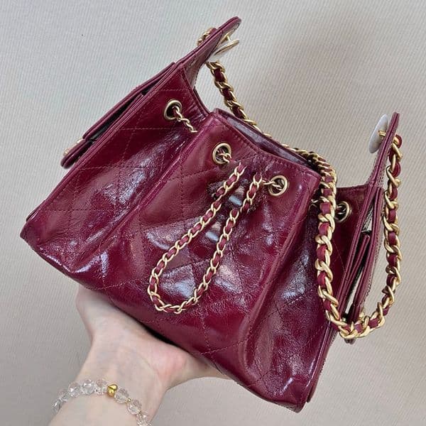 20A Upgrade Mirror Quality Designer 25 Bag Small Medium Shopping Caviar Leather Hobo Handbags For Travel Quilted Shoulder Chain Bags Burgundy Purse