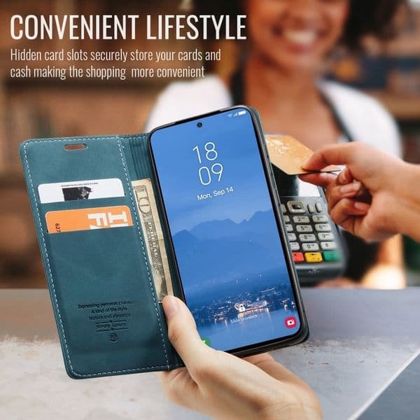 The stylish Galaxy S series phone shock-proof case: Simple design + Card compartment slots