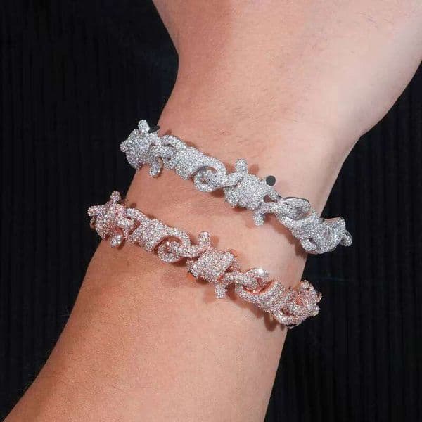 Newly Designed 15mm 3D Line 925 Silver Moissanite Cuban Chain Bracelet