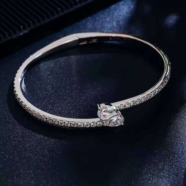 New Fashion Band Silver 10K 14K 18K Solid Gold Moissanite Bracelet Bangle Luxury Jewelry Factory Direct Sale