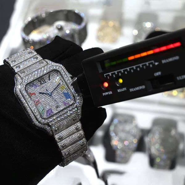 Pass Diamond Tester Hip Hop Iced Out Automatic Jewelry Luxury Stainless Steel Mechanical Buss Down Vvs Moissanite Watch