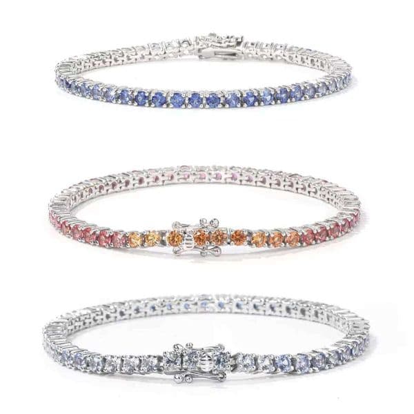 DEYIN 925 Sterling Silver 3mm Moissanite Diamond Tennis Chain Classic Hip Hop Style Rose Gold Plated Bracelet for Anniversaries