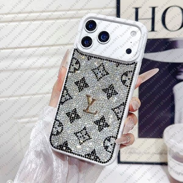 With diamonds 17 Pro Max Phone Case Designer Card Pocket iPhone Case with for iPhone 16 ProMax Cases Apple 15 14 13 12 Plus Cell Phone Cases Leather Mobile Cover keaie