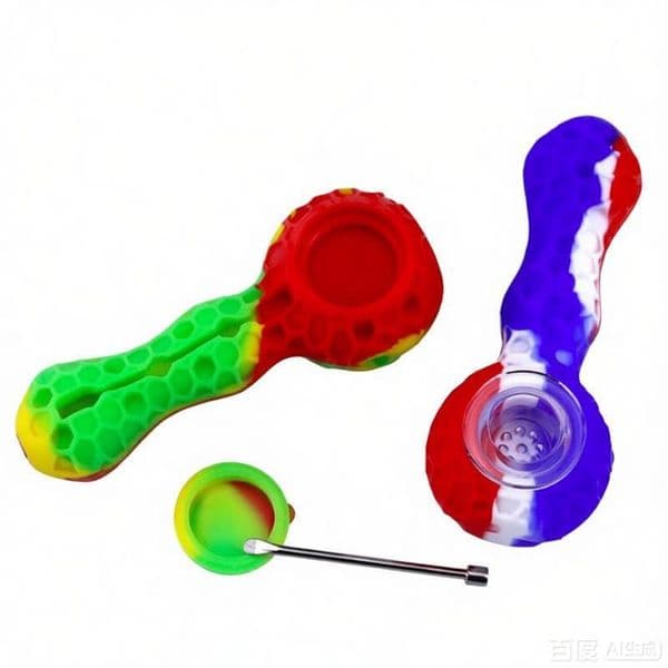 Wholesale 4.2inch Silicone hand spoon pipe Travel Tobacco Pipes Cigarette Tubes Glass Bong Dry Herb Accessories for Smoking